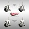 Service Caster 3 Inch 316SS Black Polyurethane Swivel 3/8 Inch Threaded Stem Caster Set Brake SS316TS20S314-PPUB-BLK-TLB-381615-4 - alternate 3